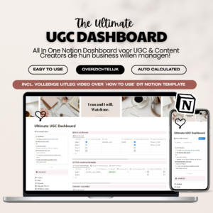 Notion Template voor UGC Creator en Sociale media Managers