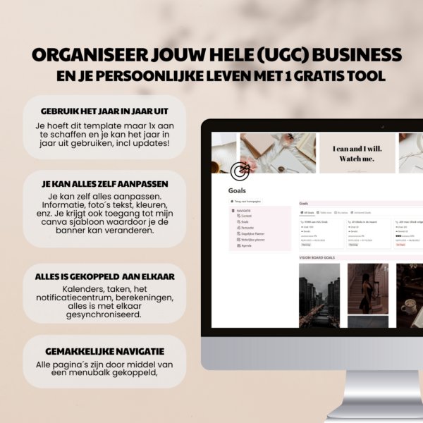 Notion Template voor UGC Creator en Sociale media Managers